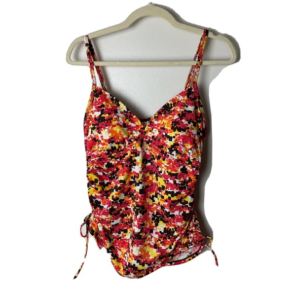 Jantzen Swim Jantzen Tankini Top Size 4 Ruched Tie Sides Adjustable